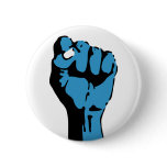 blue blooded democrat : fist pinback button