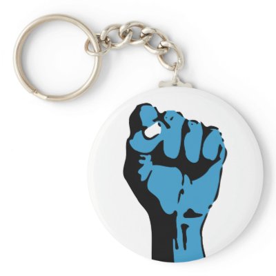 blue blooded democrat : fist keychain by asyrum