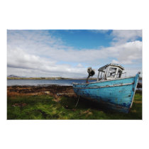 Blue Boat Art Photo