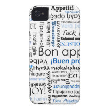 Blue Bon appetit in many languages iPhone 4 Cases