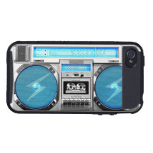 Blue boombox iPhone 4 cases