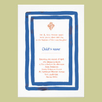 Blue Border Baptism invitations