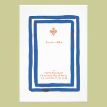Blue Border Reception invitations