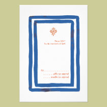 Blue Border RSVP invitations