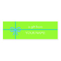 BLUE BOW GIFT TAG business cards