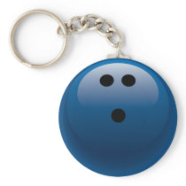 BLUE BOWLING BALL KEYCHAIN