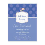 Blue Boy - Cute dots and bird baby shower invites postcards
