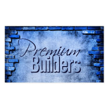blue brick construction card -contact to customise business card template