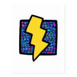 Blue Bricks Lightning Bolt Postcard
