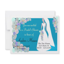 Blue Bridal Shower Invitation