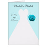 Blue Bridesmaid Thank You Card -- Gown