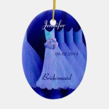 BLUE Bridesmaid Thank You Wedding Ornament