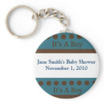 Blue & Brown Dot It's A Boy Key Chain Shower Favou keychains