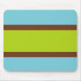 Blue, Brown & Lime Green Striped Mousepad