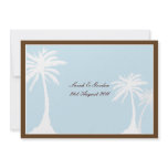 Blue Brown Palm Tree Wedding Invitation