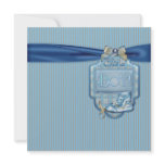 Blue Brown Vintage Baby Boy Shower invitations