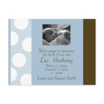 Blue Brown White Dots Postcard  (Customisable)
