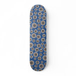 Blue, Brown & White Retro Circles Deck skateboards