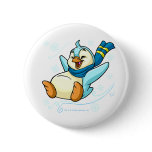 Blue Bruce sliding across ice buttons