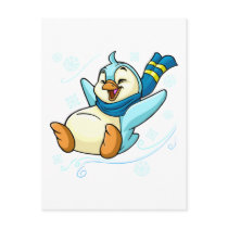 Blue Bruce sliding across ice postcards