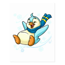 Blue Bruce sliding across ice Postcards