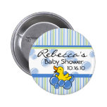 Blue Bubble Ducky Baby Shower Buttons