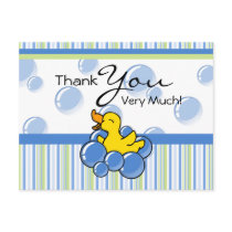 Blue Bubble Ducky Thank You Cards
