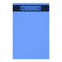 Blue Bubbles Black Personalised Stationery