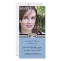 Blue Buckle Band Graduation Photo Card