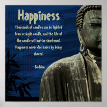 Blue Buddha Statue Square Poster Customisable