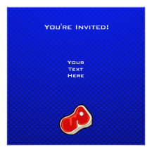 Blue Butcher's Steak Custom Invite