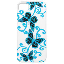 Blue Butterflies and Swirls iPhone 5 Case