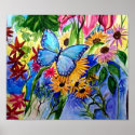 Blue Butterflly's Garden posters