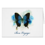 Blue Butterfly Bon Voyage Stationery Greeting Cards