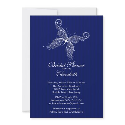 Blue Butterfly Bridal Shower Invitation by celebrateitinvites