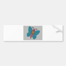 blue butterfly bumper sticker