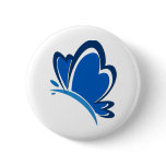 Blue Butterfly Button