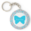 Blue Butterfly Dots Keychain - Template