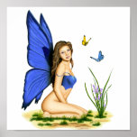 "Blue Butterfly Fairy" Canvas Print