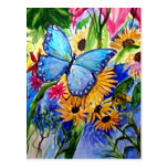 Blue Butterfly Garden Postcard