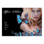 BLUE BUTTERFLY HAIR BEAUTY MAKEUP ARTIST monogram Business Card Template