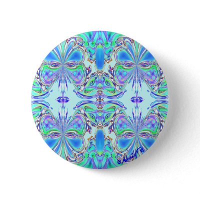 "Blue Butterfly Mandala" Button by Aquavel
