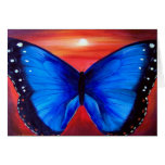 Blue Butterfly Morph Sunset - Multi Greeting Card