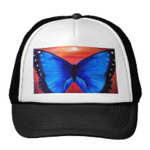 Blue Butterfly Morph Sunset - Multi Trucker Hats