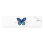 Blue Butterfly Mosaic Bumper Sticker