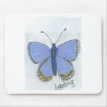 Blue butterfly mouse pads