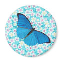 Blue Butterfly on Asian Floral magnets