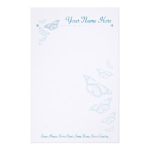 Blue Butterfly Personal Stationery