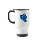 Blue Butterfly Plastic Travel Mug