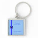 Blue Butterfly Ribbon Wedding keychains